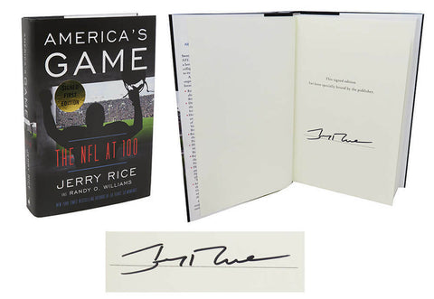 Jerry Rice (SAN FRANCISCO 49ers) Signed America's Game 1st Edition Book (SS COA)