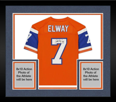 FRMD John Elway Broncos Signed Mitchell&Ness Orange Rep Jersey w/"HOF 2004"Inc