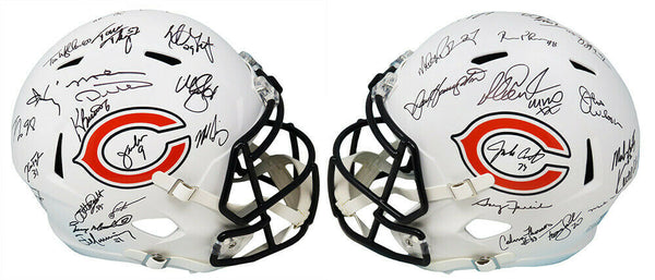 1985 Chicago Bears Team Signed Bears Flat White Rep Helmet LE34 (28 Sigs) SS COA