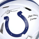 Jonathan Taylor Colts Signed Auth. Helmet with "2021 Rushing Champion" Insc