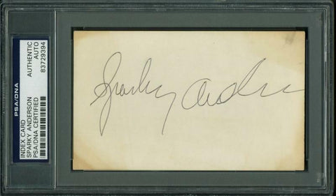 Tigers Sparky Anderson Authentic Signed 3X5 Index Card PSA/DNA Slabbed
