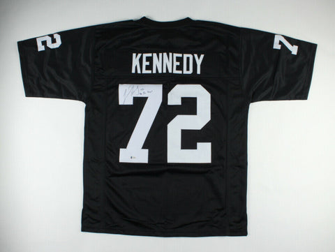 Lincoln Kennedy Signed Oakland Raiders Jersey Inscribed 3xPro Bowl (Beckett COA)