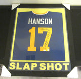 HANSON BROTHERS AUTHENTIC AUTOGRAPHED FRAMED AND MATTED JERSEY