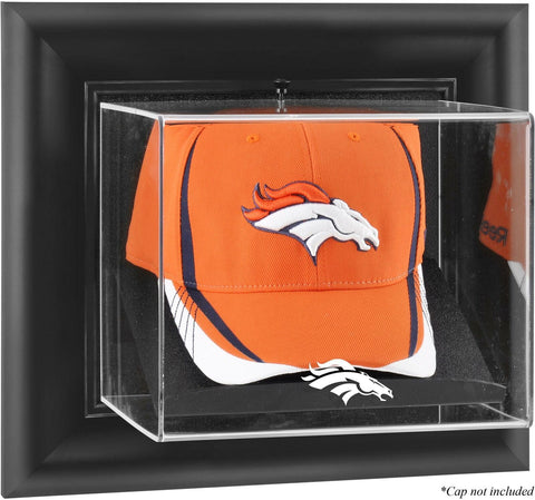 Broncos Black Framed Wall-Mountable Cap Logo Display Case-Fanatics