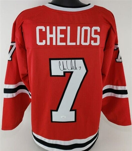 Chris Chelios Signed Chicago Blackhawk Red Jersey (JSA COA) NHL Career 1984-2010