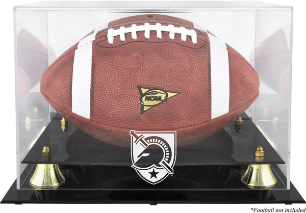 Army Blk Knights Golden Classic Present Logo Football Display Case w/Mirror Back