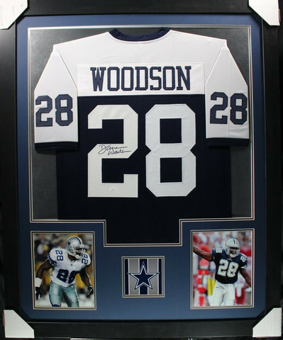 DARREN WOODSON (Cowboys throwback TOWER) Signed Autographed Framed Jersey JSA