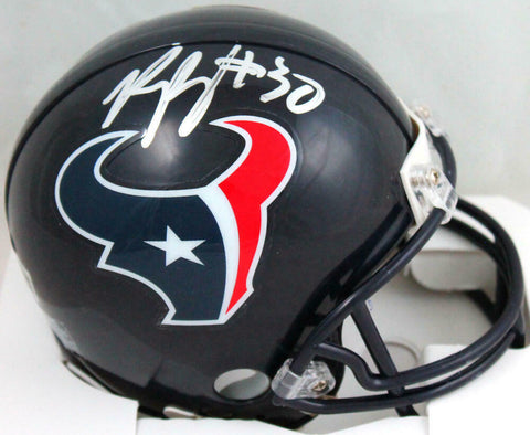 Phillip Lindsay Autographed Houston Texans Mini Helmet-Beckett W Hologram