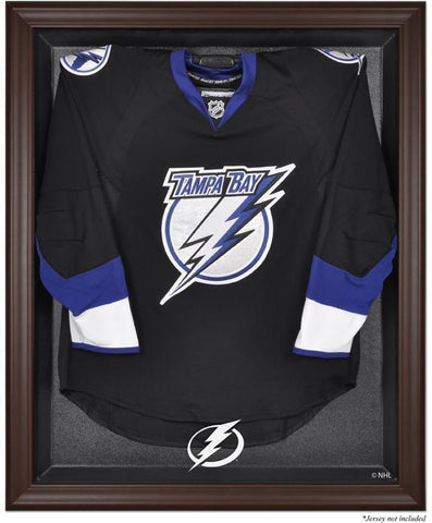 Tampa Bay Lightning Brown Framed Logo Jersey Display Case Authentic