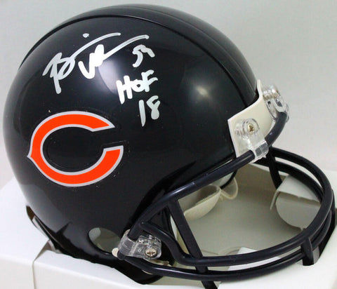 Brian Urlacher Autographed Chicago Bears Mini Helmet w/ HOF- BA W Holo *Silver