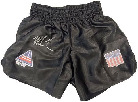 MIKE TYSON AUTOGRAPHED SIGNED BLACK BOXING TRUNKS BECKETT BAS STOCK #197057