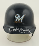 Robin Yount Signed Milwaukee Brewer Mini Batting Helmet (Beckett) 2xAL MVP / HOF