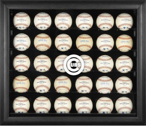 Cubs Logo Black Framed 30-Ball Display Case - Fanatics