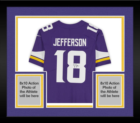 Framed Justin Jefferson Minnesota Vikings Signed Purple Limited Jersey