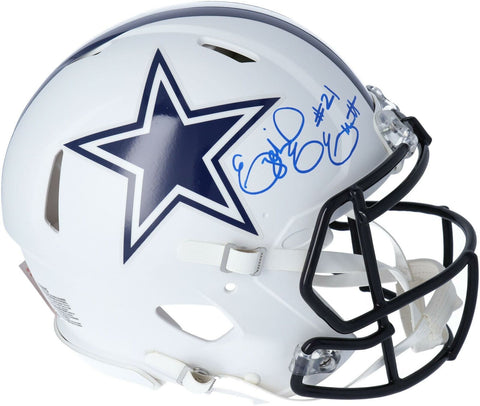 Ezekiel Elliott Dallas Cowboys Signed Flat White Alternate Auth Helmet