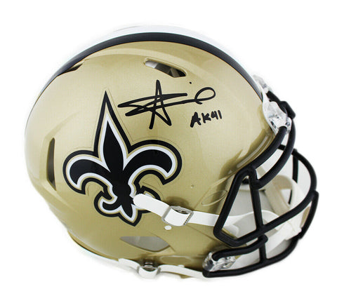 Alvin Kamara Signed New Orleans Saints Speed Authentic NFL Helmet with "AK41"