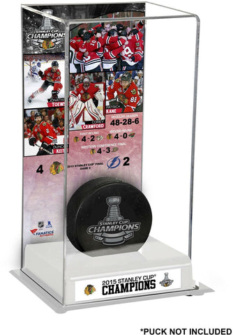 Chicago Blackhawks 2015 Stanley Cup Champions Logo Deluxe Puck Display Case