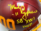 Mark Rypien Signed Washington Mini Helmet w/SB Champs- Beckett W Hologram *Y