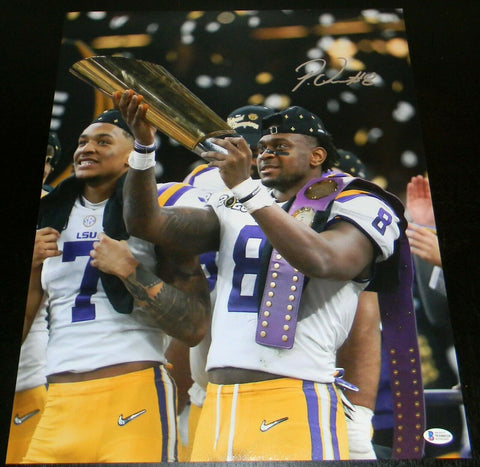 PATRICK QUEEN SIGNED AUTOGRAPHED LSU TIGERS 16x20 PHOTO BECKETT