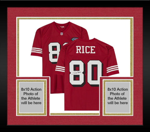 FRMD Jerry Rice San Francisco 49ers Signed Red Mitchell & Ness Authentic Jersey