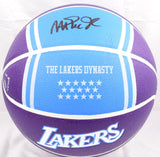 Magic Johnson Signed NBA Lakers City Edition Wilson Basketball-Beckett W Holo