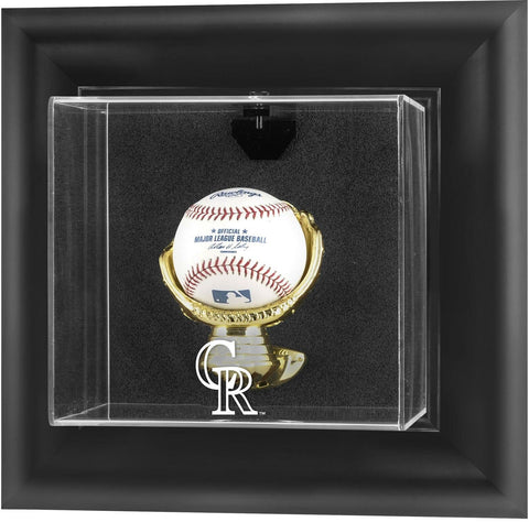 Colorado Rockies (2017-Present) Black Frmd Wall-Mounted Logo Baseball Case