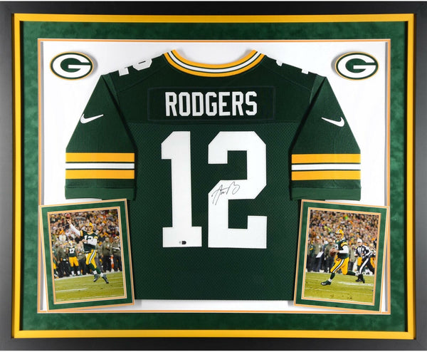 Aaron Rodgers Autographed & Framed Green Packers Nike Jersey Auto Fanatics COA