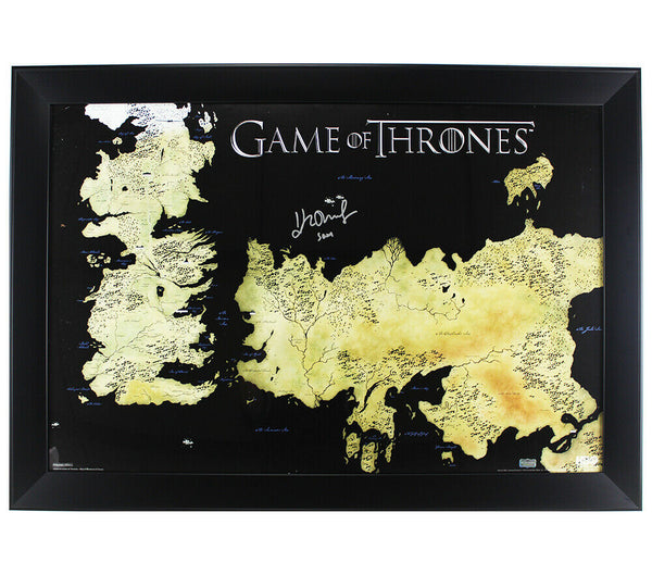 John Bradley Signed Game of Thrones Framed Westeros Map Poster - Sam Insc