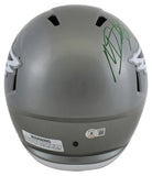 Eagles Miles Sanders "Fly Eagles Fly" Signed Flash F/S Speed Rep Helmet BAS Wit