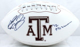 Johnny Manziel Autographed Texas A&M Aggies Logo Football W/ Heisman- JSA W