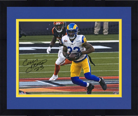 FRMD Cam Akers Rams Signed 16x20 Super Bowl LVI Champions Action Photograph