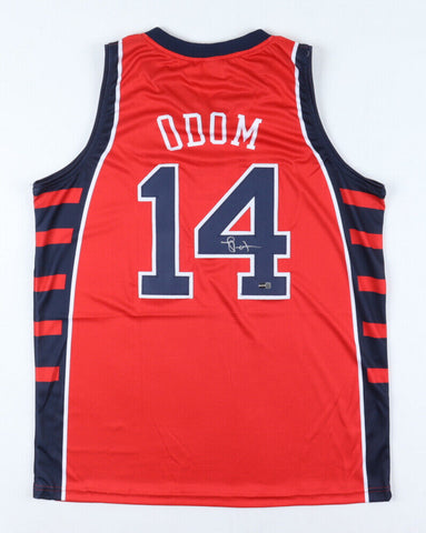 Lamar Odom Signed Team USA Jersey (Steiner) 2004 Athens Summer Olympics / Lakers