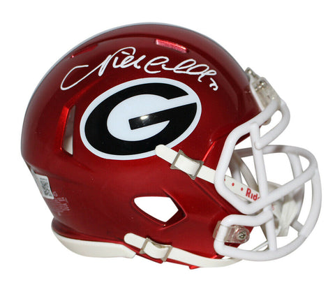 Nick Chubb Autographed/Signed Georgia Bulldogs Flash Mini Helmet BAS 34795