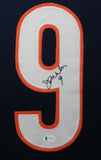 JIM MCMAHON (Bears navy TOWER) Signed Autographed Framed Jersey Beckett