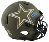 Cowboys Emmitt Smith Signed Salute To Service Full Size Speed Rep Helmet BAS Wit