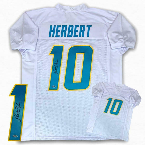 Justin Herbert Autographed SIGNED Jersey - White - Beckett Authentic