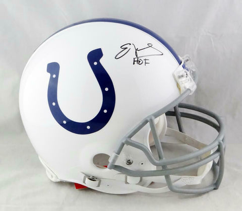 Edgerrin James Autographed Colts F/S Authentic Helmet w/ HOF - JSA W Auth *Black