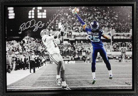 RICHARD SHERMAN AUTOGRAPHED SIGNED FRAMED 20X30 CANVAS PHOTO TIP /125 RS 94468