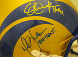 Dickerson, Faulk & Bettis Signed Rams Authentic Flash Helmet HOF Beckett 35327