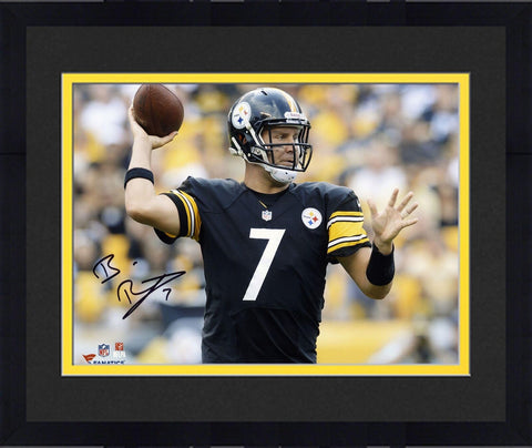Framed Ben Roethlisberger Steelers Signed 8" x 10" Horizontal Passing Photograph