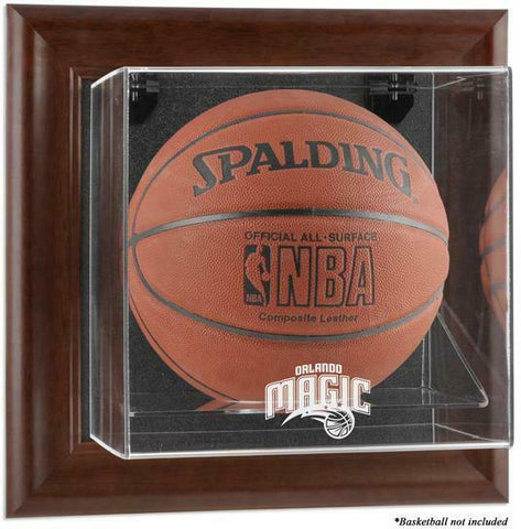 Orlando Magic Brown Framed Wall-Mountable Basketball Display Case - Fanatics