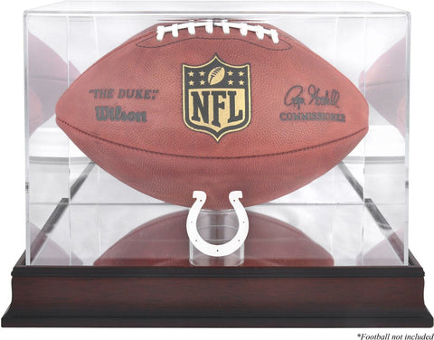 Colts Mahogany Football Logo Display Case with Mirror Back-Fanatics
