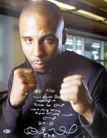 Andre Ward Authentic Autographed Signed 16x20 Photo With Stats Beckett V61294