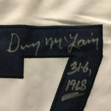FRAMED Autographed/Signed DENNY MCLAIN 33x42 Detroit White Jersey JSA COA