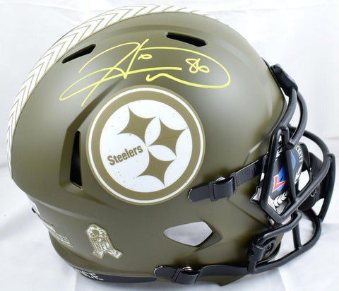Hines Ward Signed Steelers F/S Salute to Service Speed Helmet- Beckett W Holo