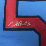 FRAMED Autographed/Signed WILLIE MCGEE 33x42 St. Louis Blue Jersey JSA COA Auto
