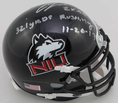 Jordan Lynch Signed Northern Illinois Huskies Mini-Helmet 3 Inscriptions JSA COA