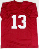 Tua Tagovailoa Signed Red College Style Jersey w/ Natl Champs- Beckett W Auth *1