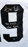Barry Foster Autographed White Pro Style Jersey w/ NFL's Other Barry - Prova
