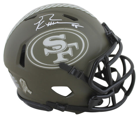 49ers George Kittle Signed Salute To Service Speed Mini Helmet w/ White Sig BAS